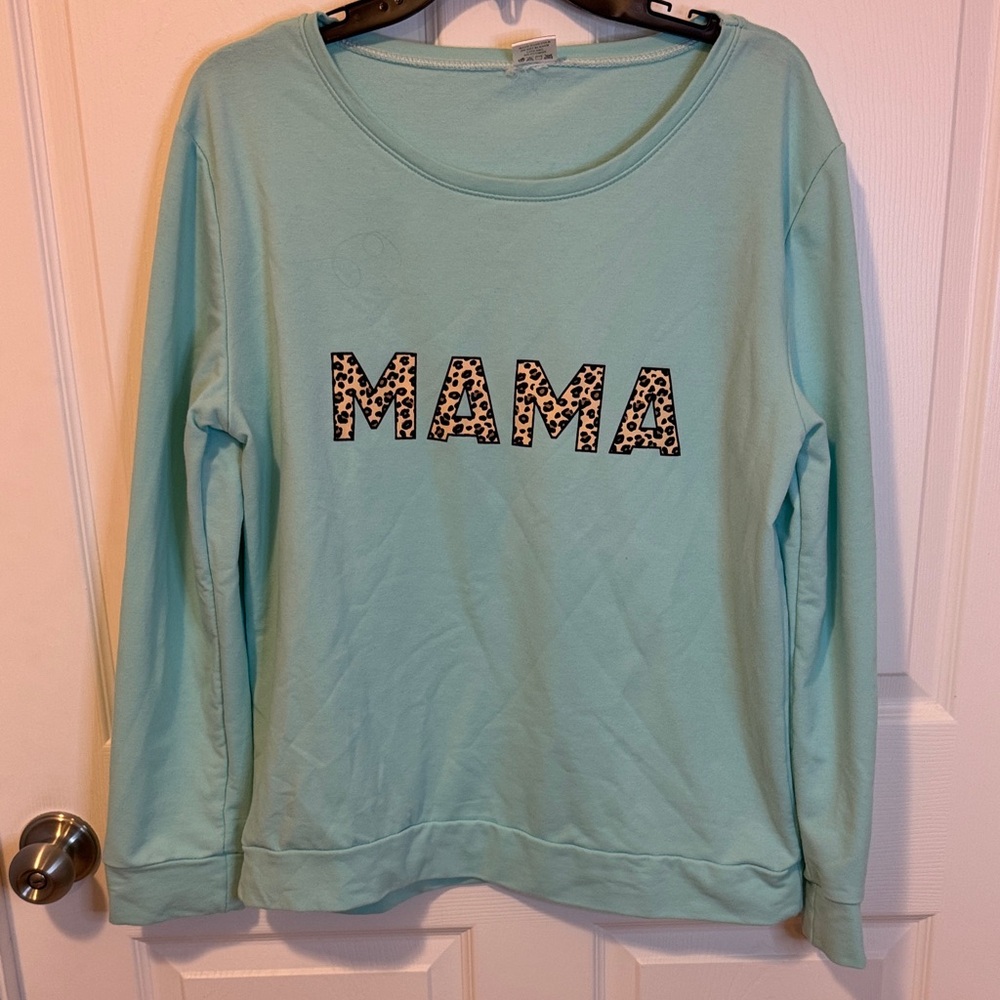 Mint Green 'MAMA' Sweatshirt